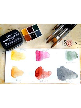 Petite palette de 6 aquarelles - watercolor - Down Under - 13 @rts