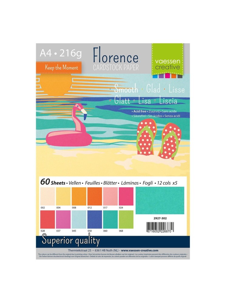 Summer - Pack papiers Florence  lisses A4