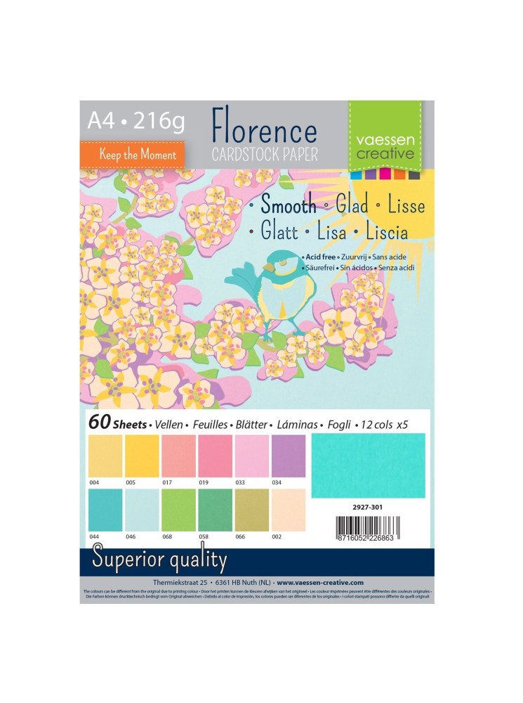 Spring - Pack papiers Florence  lisses A4
