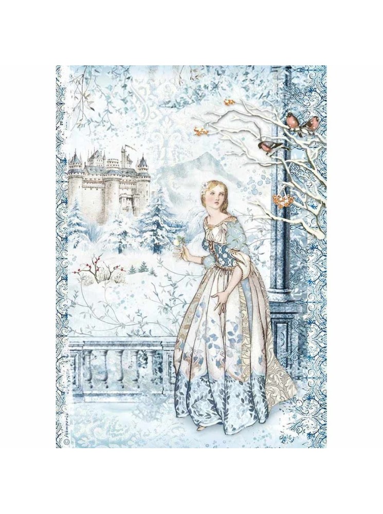 Feuille de riz " Fairy in the snow" - Winter tales - Stamperia