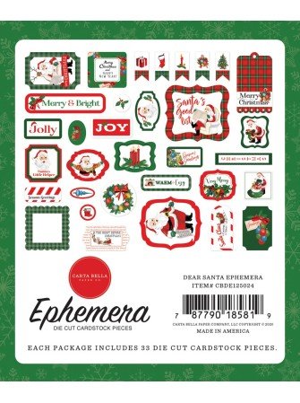 Ephemera - collection Dear Santa  - Carta bella