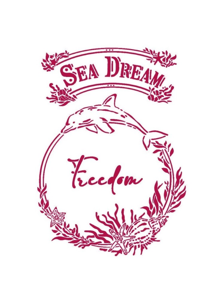 Stencil Romantic Sea Dream Freedom - Stamperia