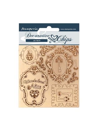 Keys and frames - Collection Alice  - Chips decorative - Stamperia