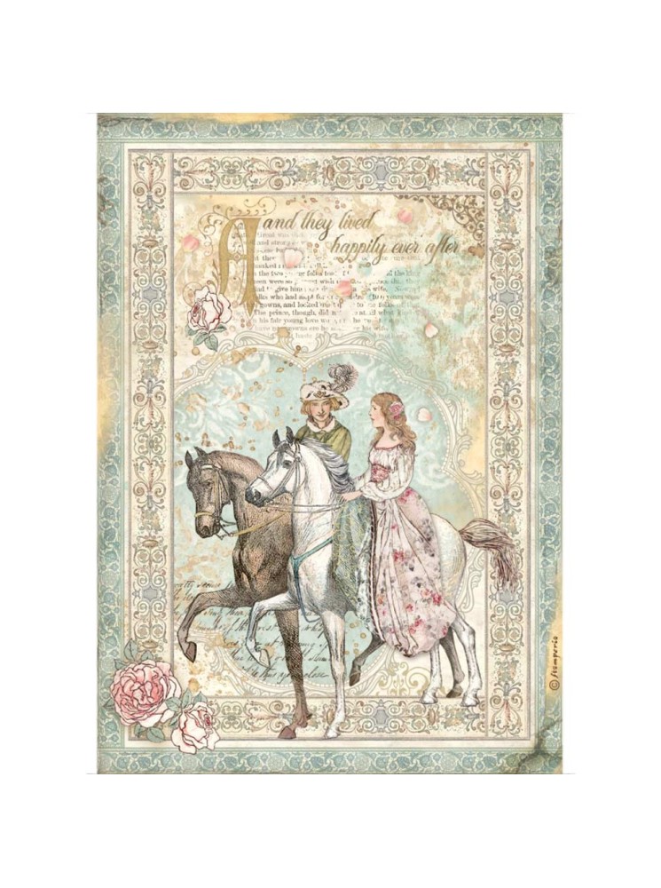 Feuille de riz "Prince on Horse" - Collection Sleeping Beauty - Stamperia