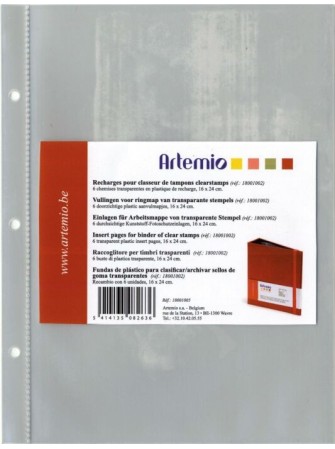 recharge de 6 pochettes pour classeur de tampons  - Artemio