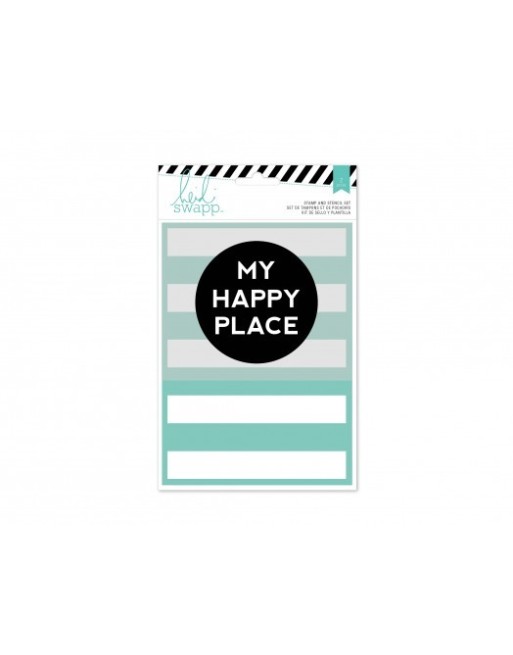 My Happy place - Combo tampon & stencils - Heidi Swapp