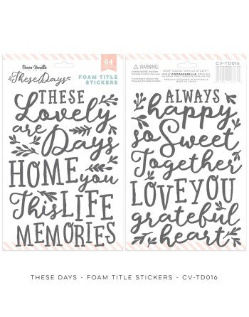 Foam title Stickers - collection "These Days" - Cocoa Vanilla