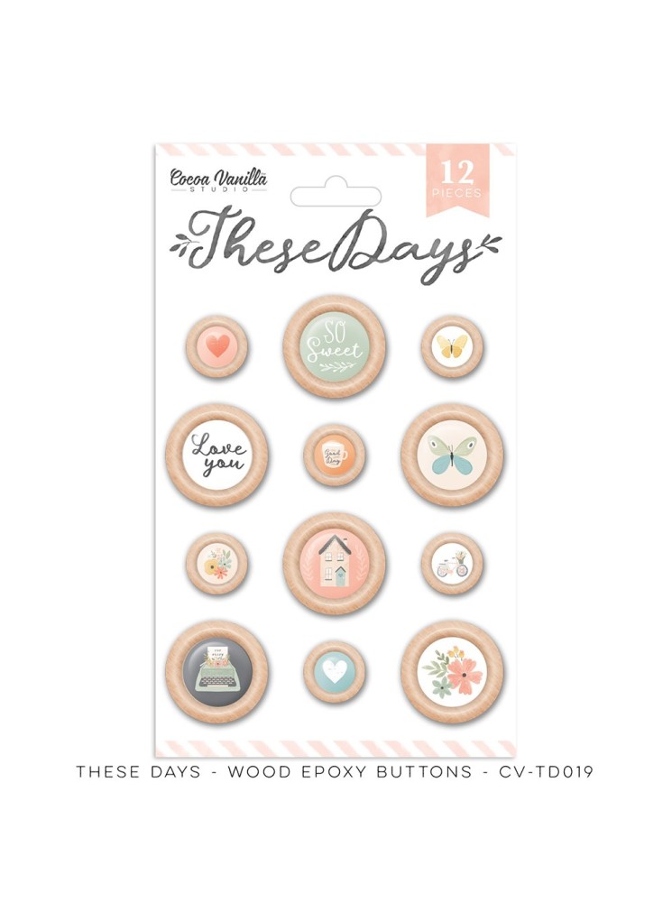 Boutons en bois - Collection "These Days" - Cocoa vanilla