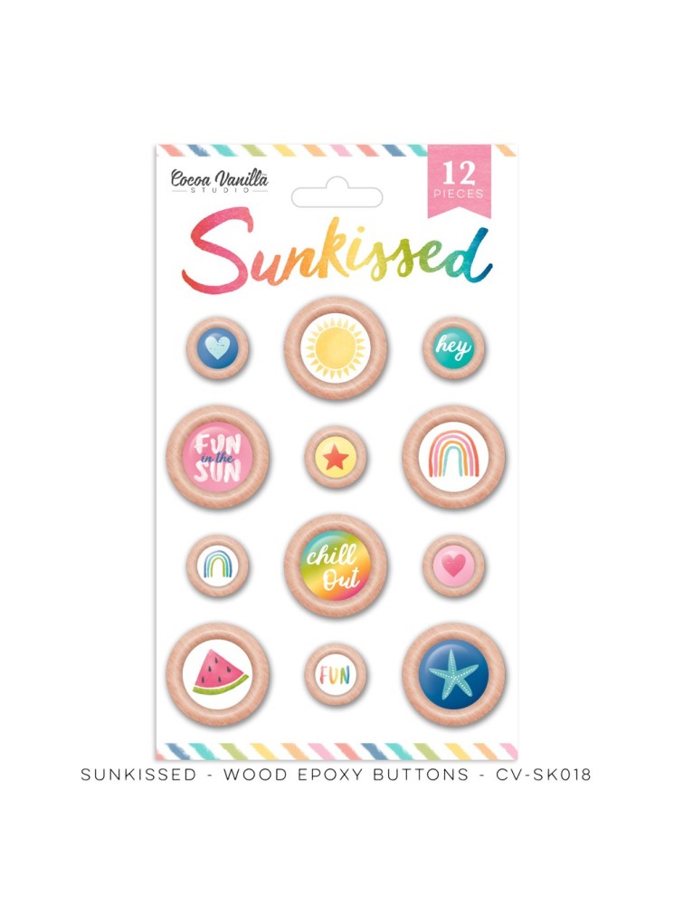Boutons en bois - Collection "Sunkissed" - Cocoa vanilla