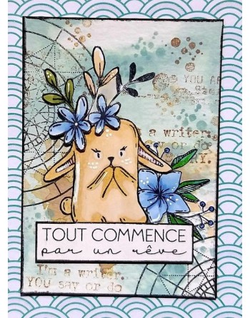 Tampon cling - Doudou Timide - Collection "Voyage imaginaire" - Chou & Flowers