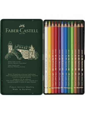 Polychromos  - boite de 12 crayons à pigment - Faber Castel