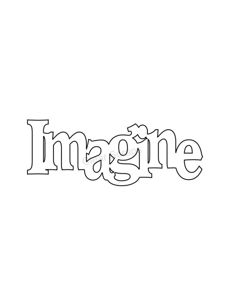 Imagine - mot en acrylique transparent - Clear Scrap