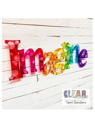 Imagine - mot en acrylique transparent - Clear Scrap