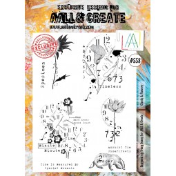 Tampon clear N°558 -  Clocks and Flowers - Aall & create