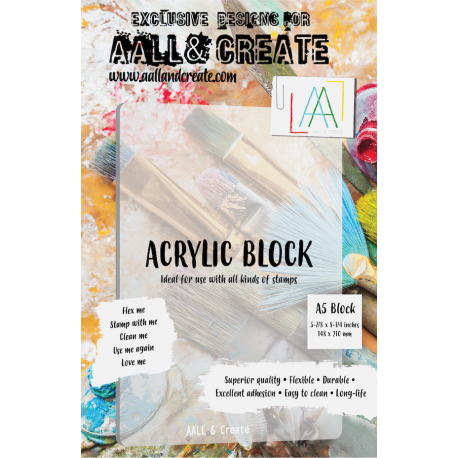 Bloc acrylique A5  pour tampons - Aall & create