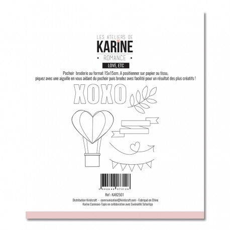 Collection "Romance" - set de broderie "Love etc" - Les Ateliers de Karine