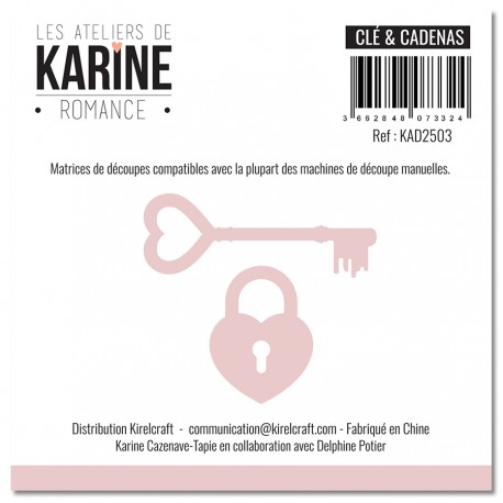 Clé & cadenas  - Dies - Collection "Romance" - Les Ateliers de Karine