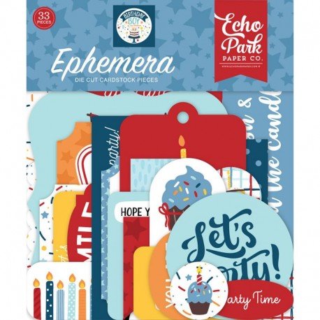 Ephemera -Birthday boy - die cut - Echo Park