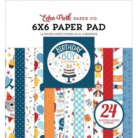 Pack papiers - Collection "Birthday boy" -  6" x 6"  - Echo Park