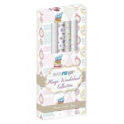 Kit de 4 feuilles de simili cuir - collection "Magic Wonderland" - Papers For You