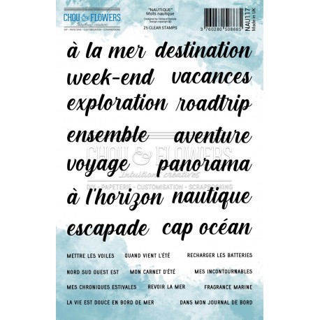 Tampon clear - Mots nautiques - Collection "Nautique" - Chou & Flowers
