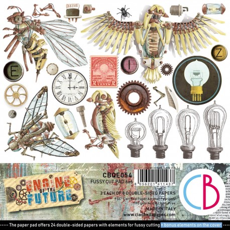 Pack papiers 15 x 15 cm - Collection "Engine Of The Future" - Ciao Bella