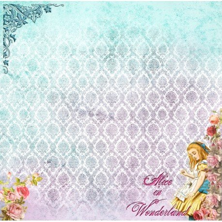 Feuille imprimée - Alice in Wonderland - Collection "Alice's Tea Party" - Memory-Place