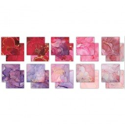 Rose  - Collection "the essential - Ink Drops" - Kit papiers 6" x 6" - Craft Consortium