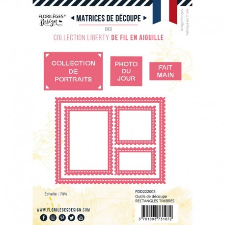 Rectangles Timbres -  dies - Collection "Liberty De Fil en Aiguille" - Florilèges