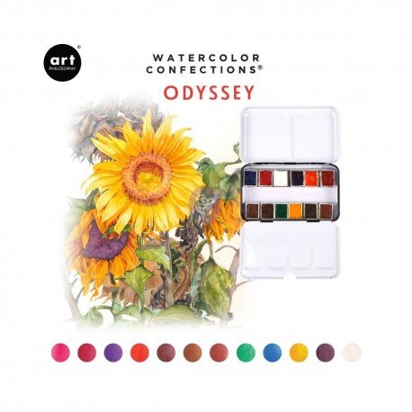 Palette de 12 aquarelles - Odyssey - Watercolor - Prima Marketing