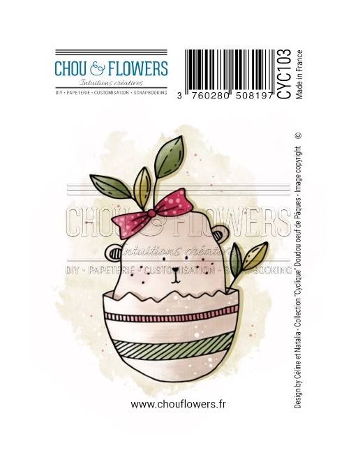 Tampon cling - Doudou oeuf de Pâques - Collection "Cyclique" - Chou & Flowers