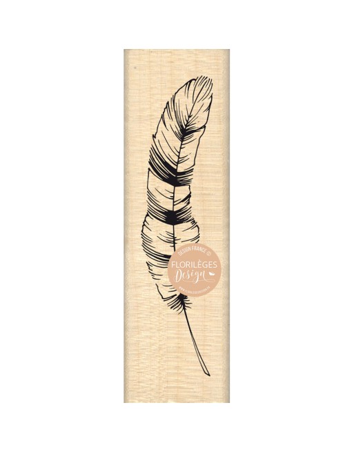 Plume bicolore - tampon bois - Collection "Arizona" - florilèges