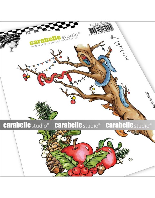 Arbre et fruits de Noël - tampon - Carabelle