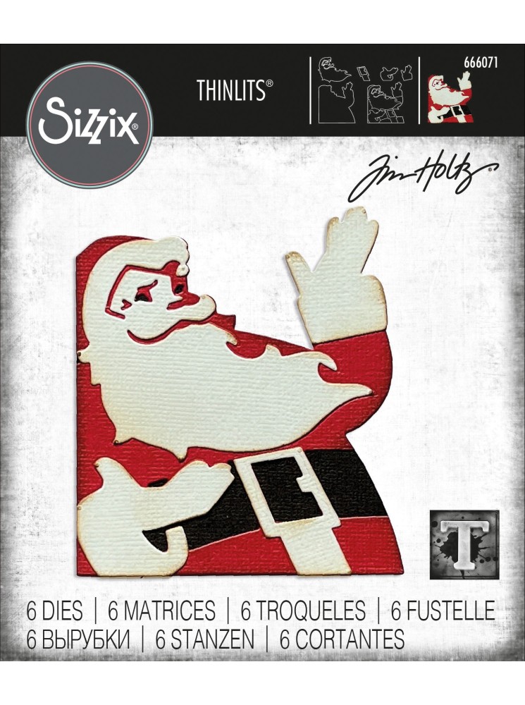 Père Noël retro - Thinlits - Tim Holtz - matrice de découpe -  Sizzix
