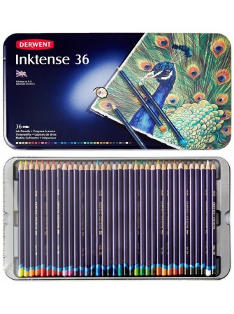Inktense  - boite de 36 crayons à encre aquarellables - Derwent