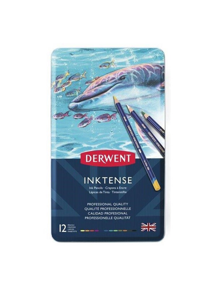 Inktense  - boite de 12 crayons à encre aquarellables - Derwent