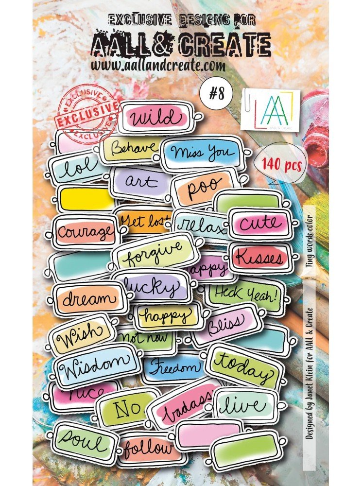 Ephemera - die cut 8 - Tiny Words color - Aall & Create