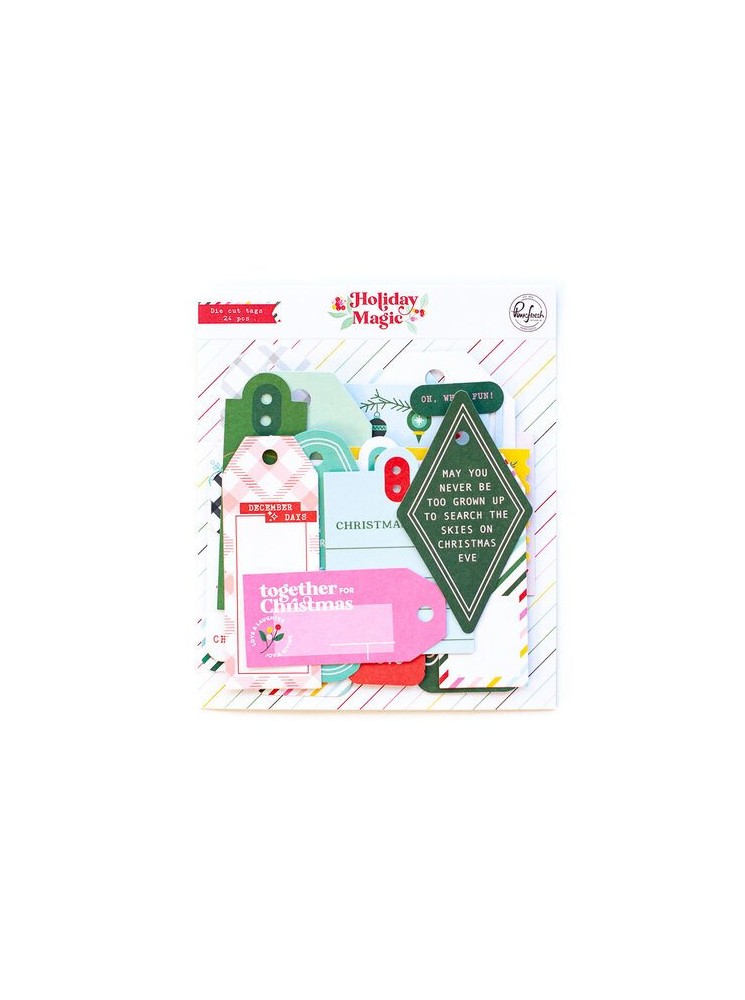 Die cut Tags - collection "Holiday Magic" - Pinkfresh