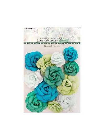 Fleurs en papier - Blue & Greens - Collection "Jenine's Mindful"  - Studio light