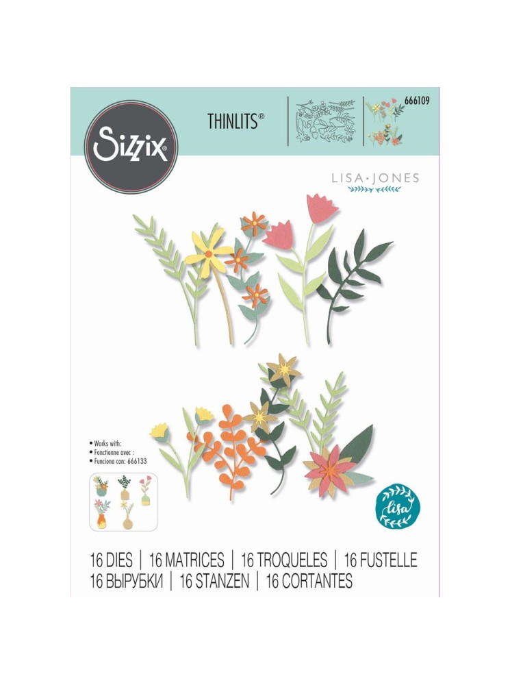 Bouquets variés - Thinlits - matrice de découpe -  Sizzix