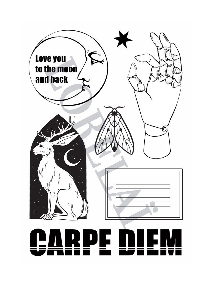 The Moon - Tampon clear - collection "Carpe Diem" - Lorelaï Design