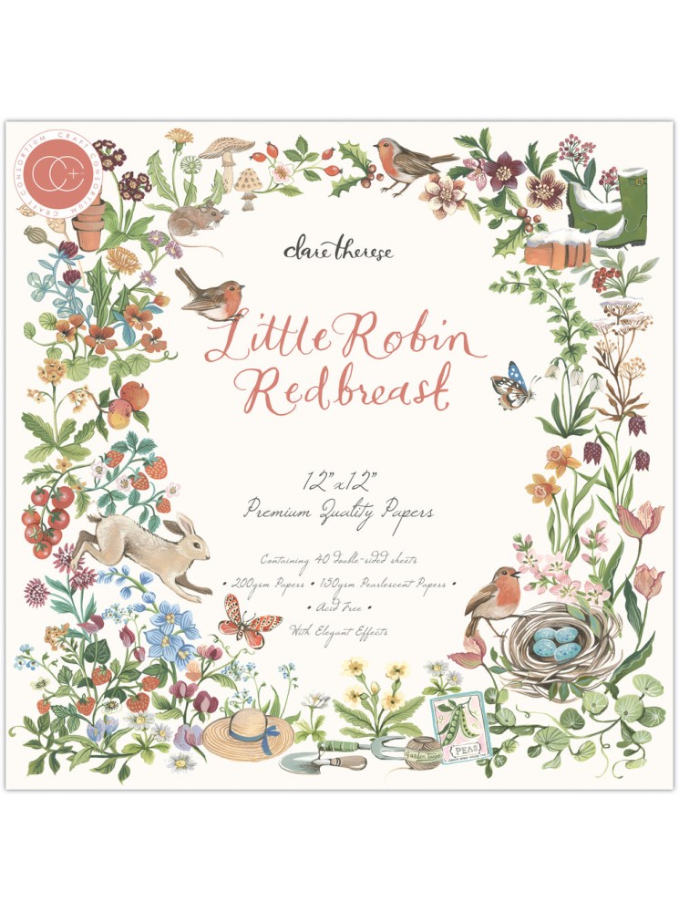 Little Robin Redbreast - Kit papiers 12" x 12" - Craft Consortium