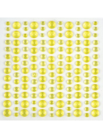 Dew Drops - Demi perles adhésives - jaune  - Craft Consortium