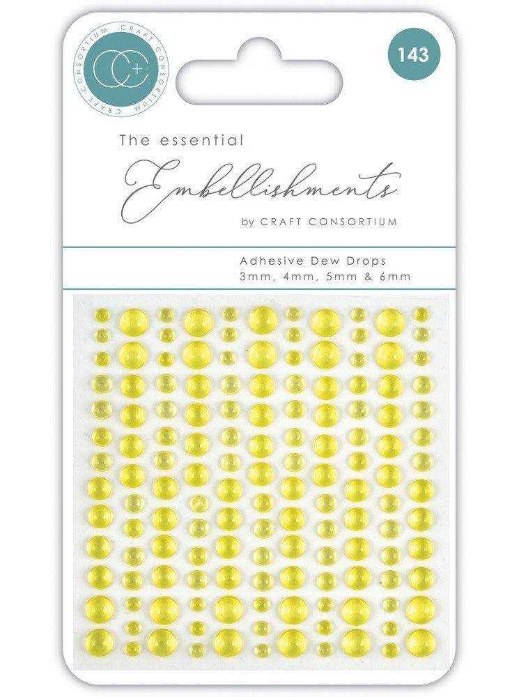 Dew Drops - Demi perles adhésives - jaune - Craft Consortium