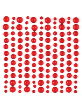 Dew Drops - Demi perles adhésives - rouge  - Craft Consortium