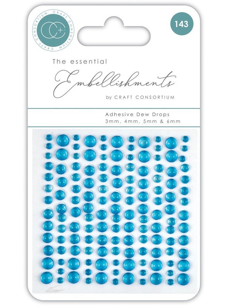 Dew Drops - Demi perles adhésives - bleu - Craft Consortium