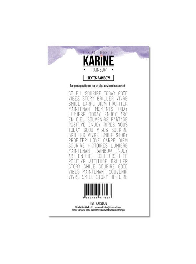 Textes rainbow - Tampon clear - Collection "Rainbow" - Les Ateliers de Karine