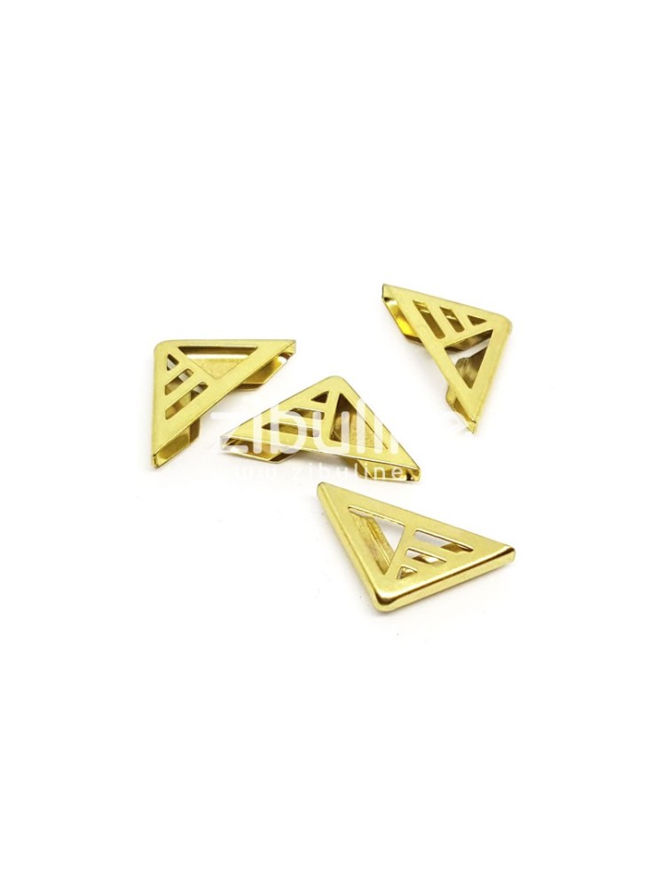 Lot 4 coins métal triangle ajouré doré - Zibuline