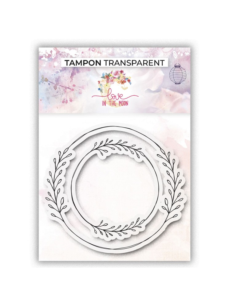 Cadres Couronnes de feuilles  - Tampon clear- Love In The Moon