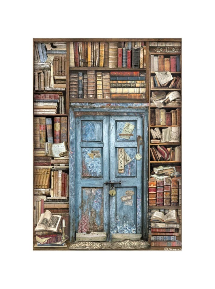 Door - Collection "Vintage Library" - Feuille de riz -  Stamperia